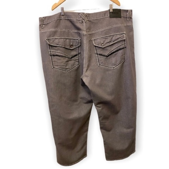 KB8782 Jeans 50x29 Gray Back Flap Embroidered Pockets (Tag Size 52) Straight - Picture 2 of 10